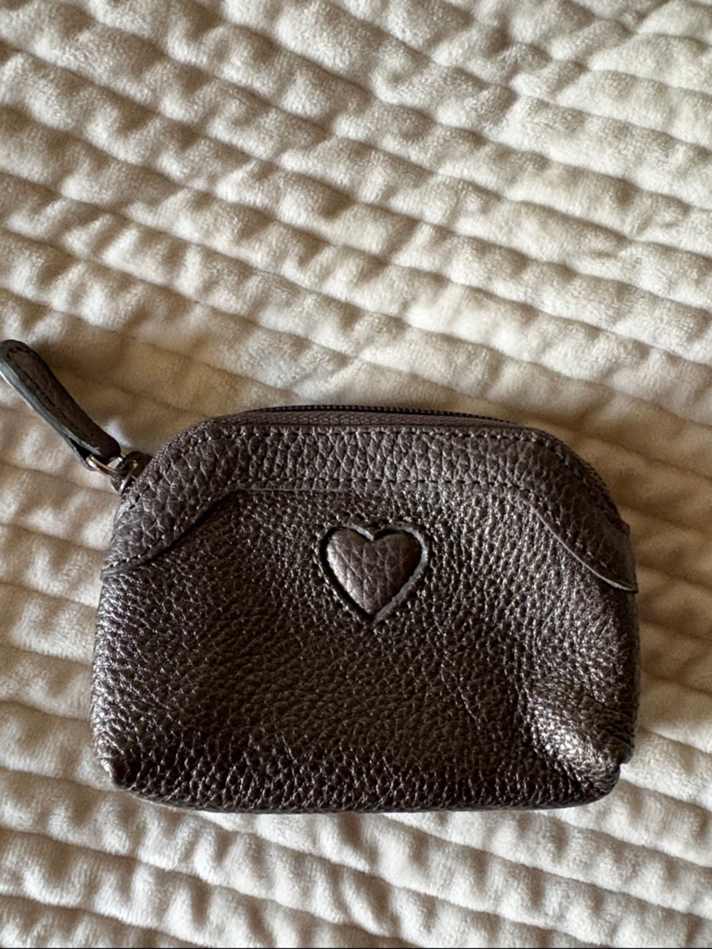Brighton Leather Heart Detail Metallic Coin Pouch